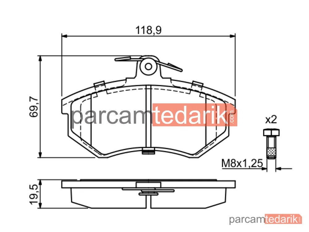BOSCH 0986466700 | Fren Balatası (Ön) — Audi 80 B4, Audi Coupe B3, Audi 100 C3