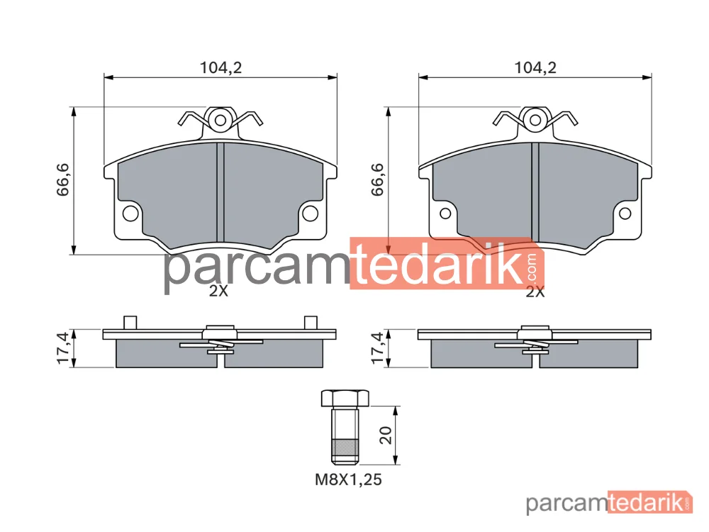 BOSCH 0986468380 | Fren Balatası — Fiat Tipo, Fiat Tempra S.w., Fiat Tempra