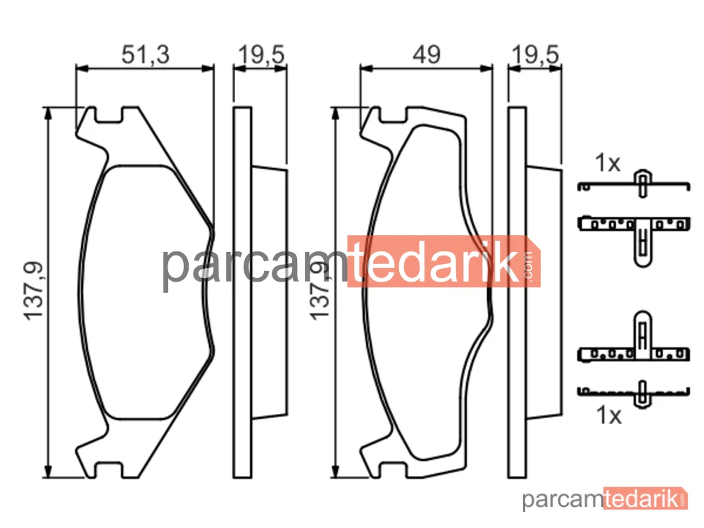 BOSCH 0986468873 | Fren Balatası — VW Golf II, VW Scirocco, VW Jetta II