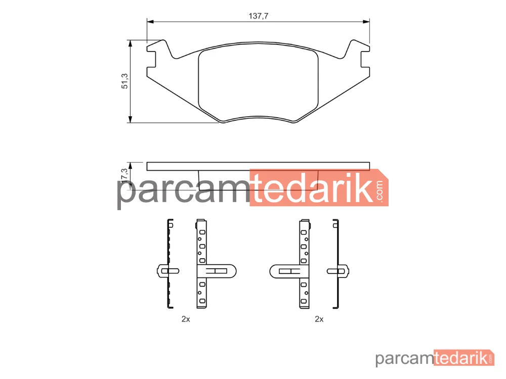 BOSCH 0986468890 | Fren Balatası (Ön) — VW Golf II, VW Jetta II, Seat Ibiza II