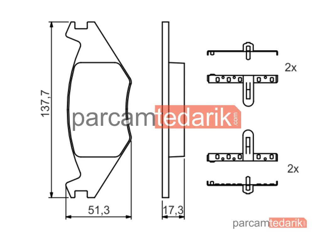 BOSCH 0986468890 | Fren Balatası (Ön) — VW Golf II, VW Jetta II, Seat Ibiza II