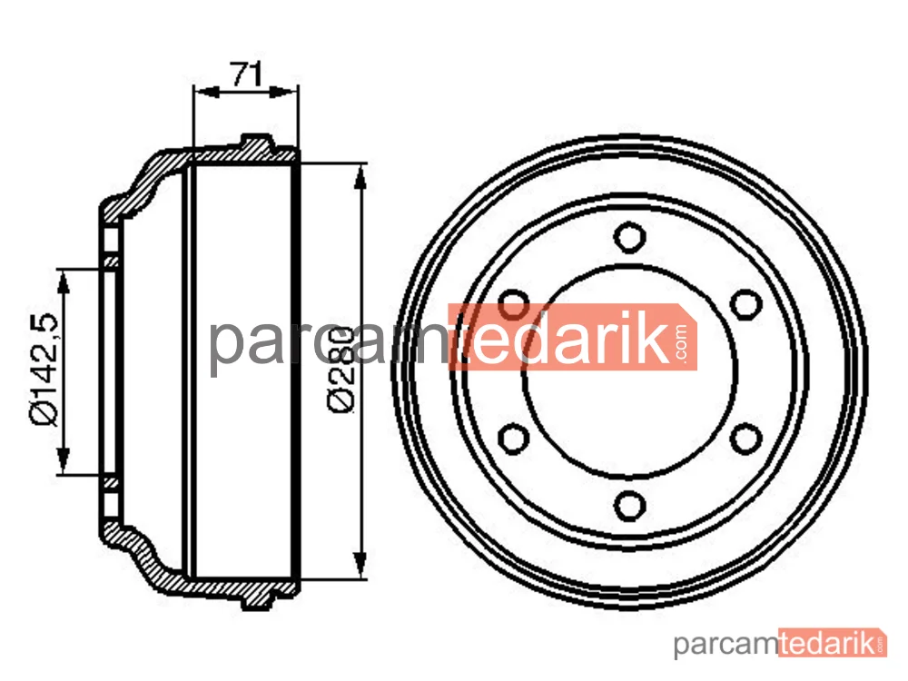 BOSCH 0986477047 | Fren Kampanası (Arka) — Ford Transit, Ford Transit Tourneo