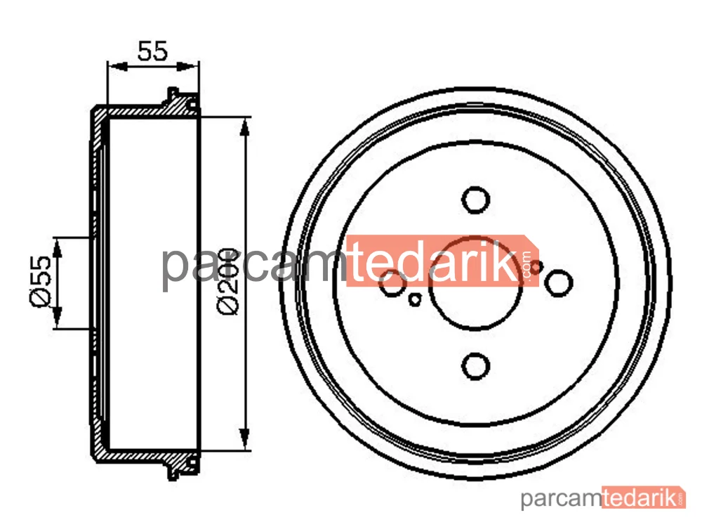 BOSCH 0986477090 | Fren Kampanası (Arka) — Toyota Corolla, Toyota Corolla Compact, Toyota Corolla Liftback