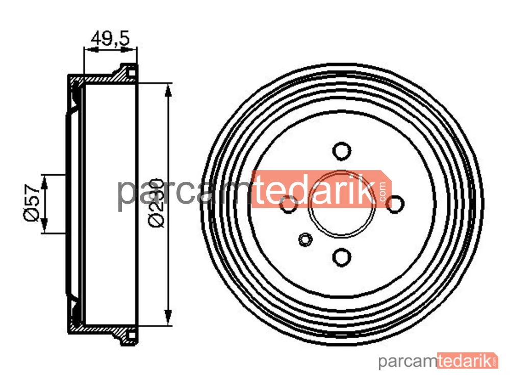 BOSCH 0986477100 | Fren Kampanası (Arka) — Opel Astra F, Opel Astra G, Opel Astra G Kombi