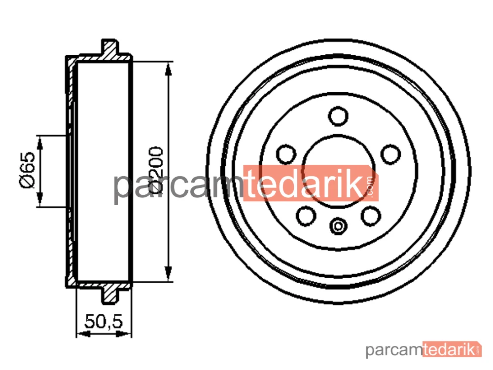 BOSCH 0986477133 | Fren Kampanası (Arka, 200 mm) — Seat Ibiza IV, Seat Ibiza IV SC, Seat Ibiza IV ST