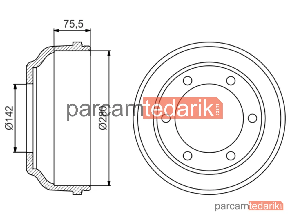 BOSCH 0986477195 | Fren Kampanası (Arka) — Ford Transit