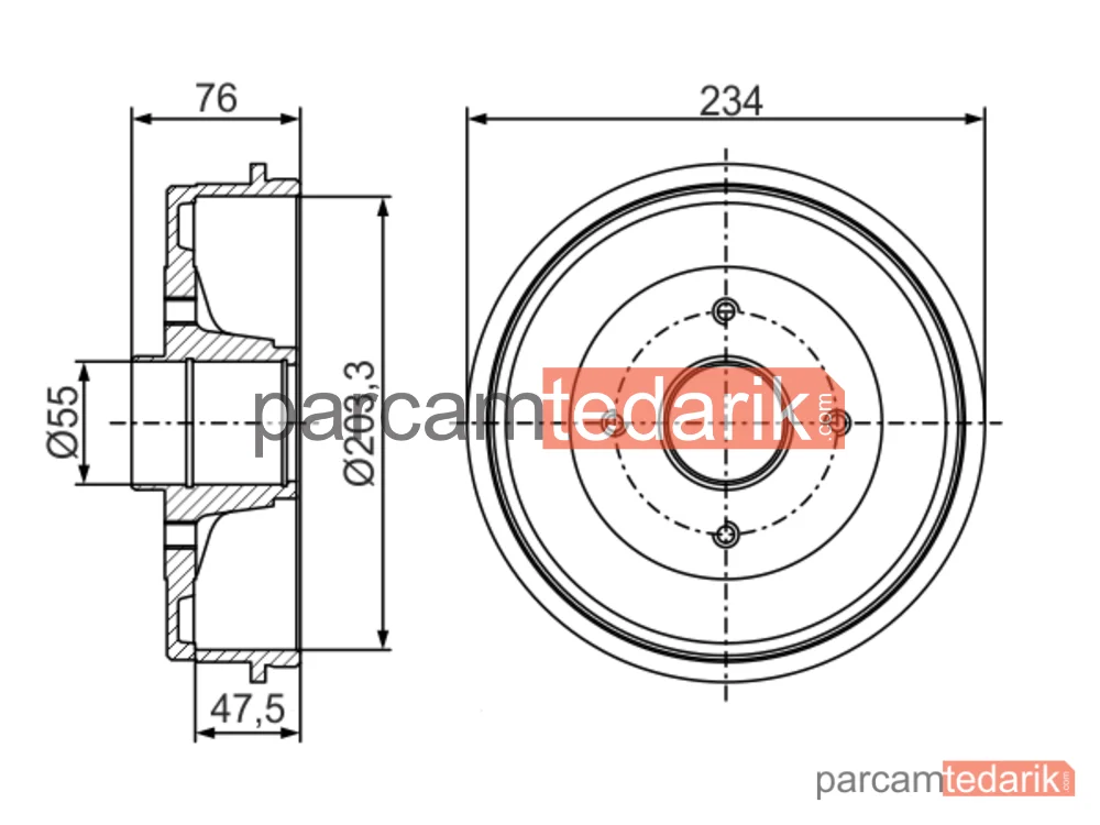 BOSCH 0986477290 | Fren Kampanası (Arka) — Dacia Logan, Dacia Sandero, Dacia Logan II