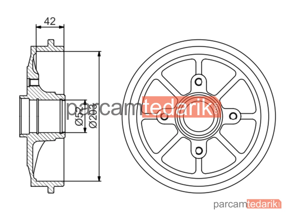 BOSCH 0986477303 | Fren Kampanası (Arka) — Citroen C2, Citroen C3 Pluriel, Peugeot 1007
