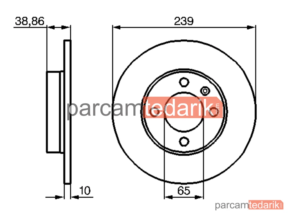BOSCH 0986478010 | Fren Diski (Ön, 239 mm) — VW Golf II, VW Jetta II, VW Passat B2 Variant