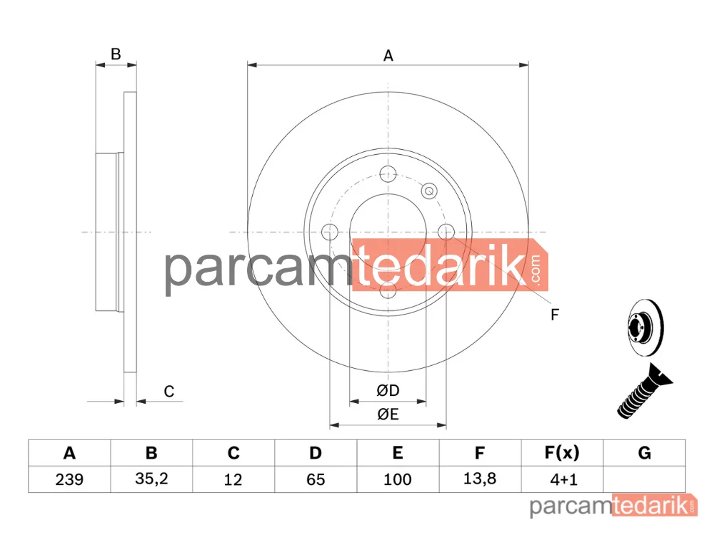 BOSCH 0986478011 | Fren Diski — VW Golf II, VW Scirocco, VW Jetta II