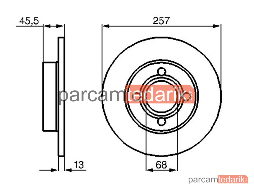 BOSCH 0986478016 | Fren Diski (Ön, 256 mm) — Audi 80 B3, Audi 100 C2, Audi 100 C3
