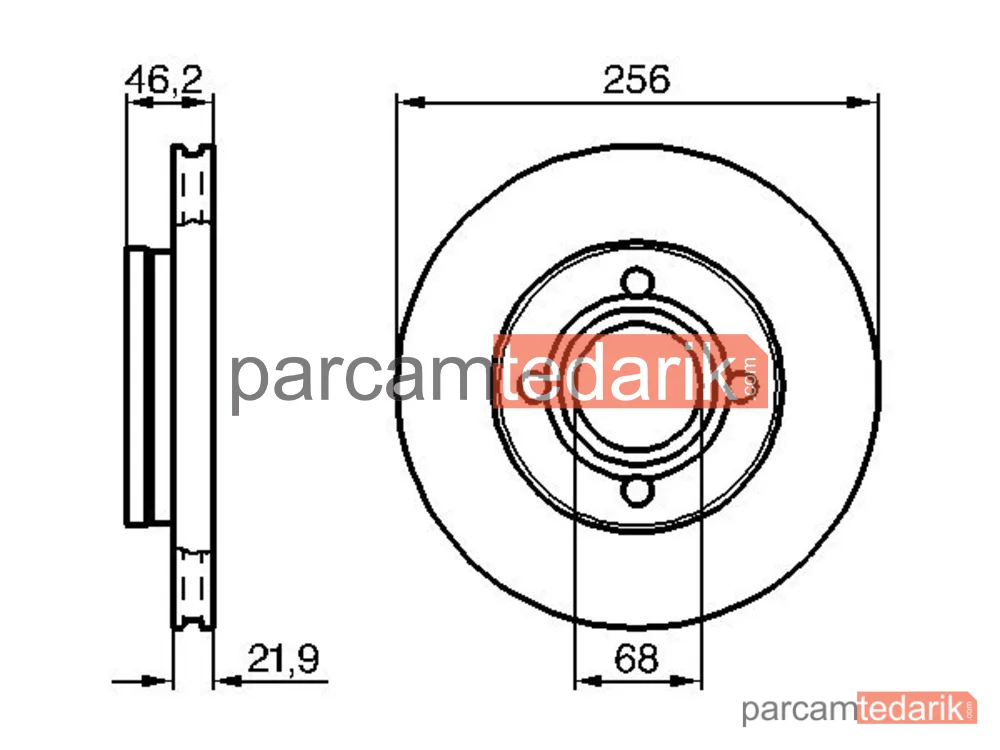 BOSCH 0986478018 | Fren Diski (Ön, 256 mm) — Audi 100 C3, Audi 80 B3, Audi 90 B3