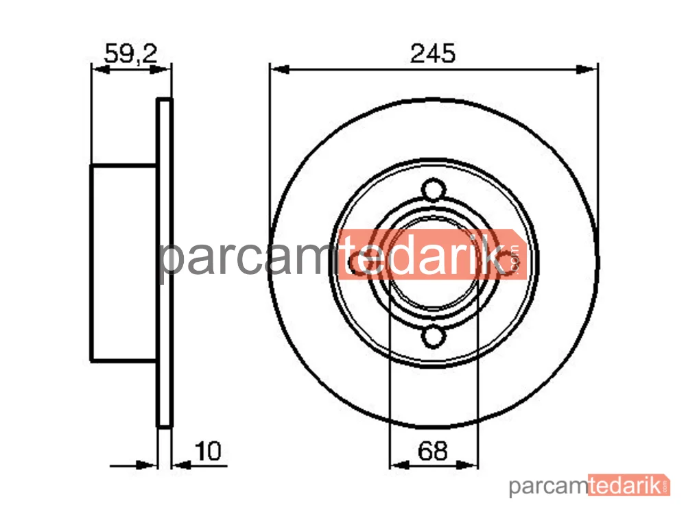 BOSCH 0986478019 | Fren Diski (Arka, 245 mm) — Audi 100 C3, Audi 80 B4, Audi Coupe B3