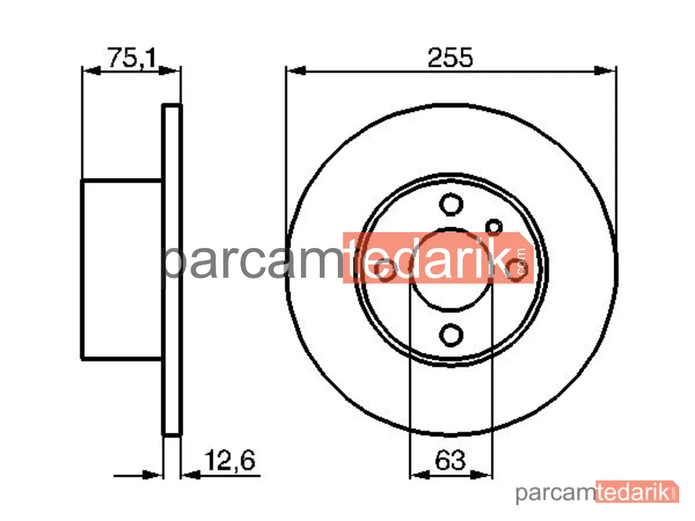 BOSCH 0986478032 | Fren Diski (Ön, 260 mm) — BMW 3