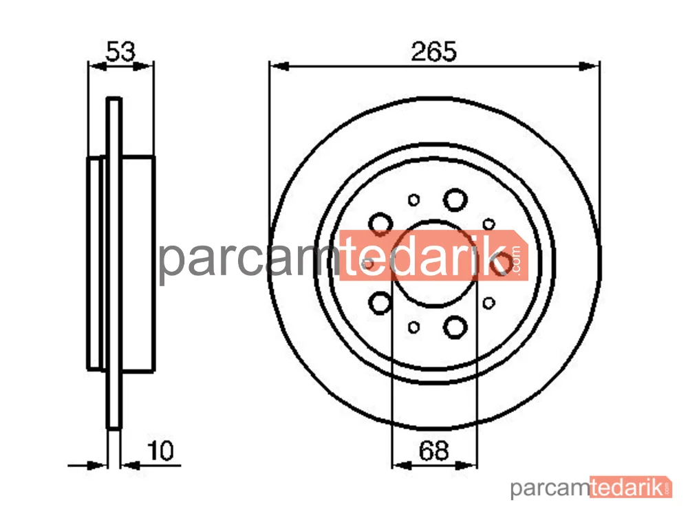 BOSCH 0986478042 | Fren Diski (Arka, 265 mm) — Volvo 740, Volvo 940, Volvo 760