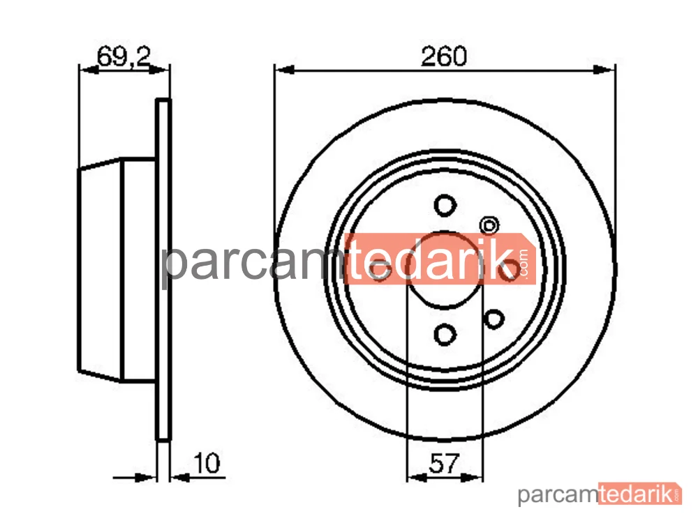 BOSCH 0986478086 | Fren Diski (Arka, 260 mm) — Opel Astra F, Opel Vectra A, Opel Astra F Kombi
