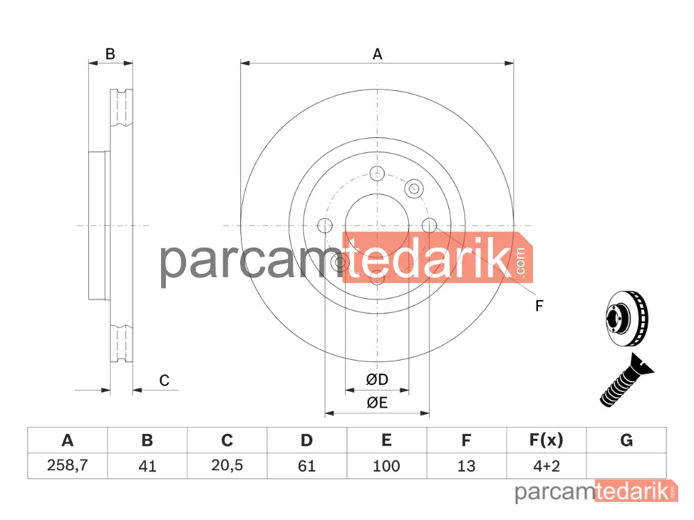 BOSCH 0986478124 | Fren Diski — Renault Clio II, Renault Kangoo Express, Renault Megane I Classic