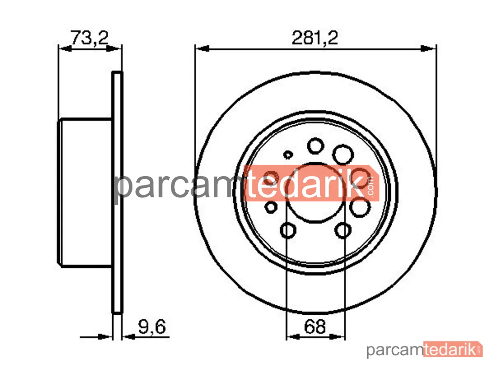 BOSCH 0986478143 | Fren Diski (Arka, 281 mm) — Volvo 740, Volvo 240, Volvo 940