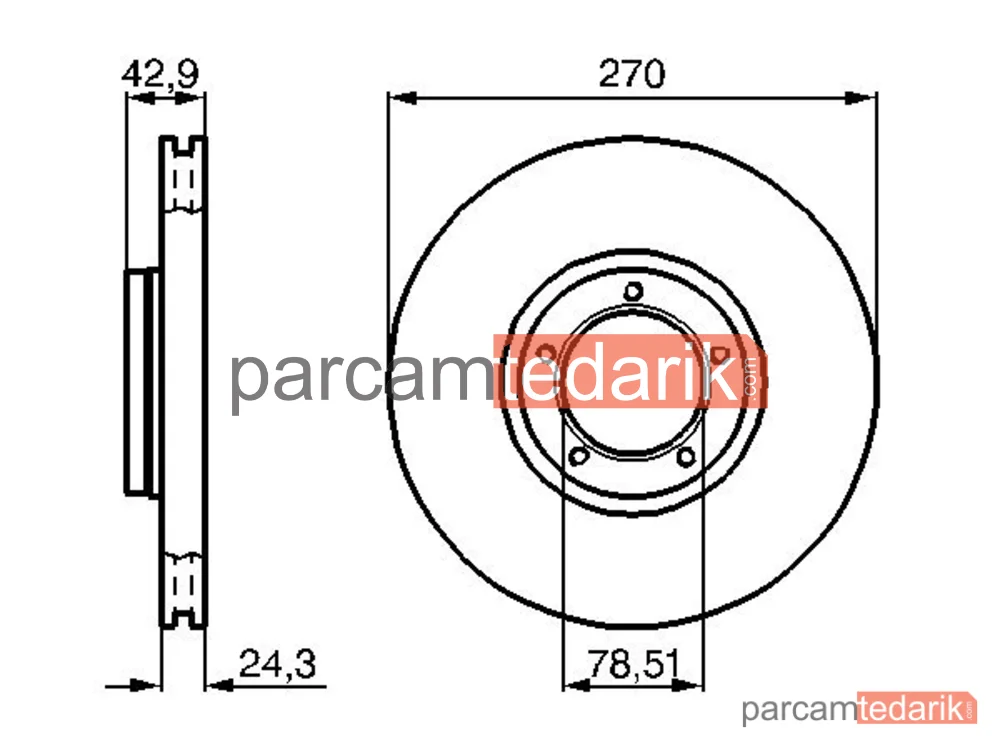 BOSCH 0986478166 | Fren Diski (270 mm) — Ford Transit, Ford Transit Tourneo
