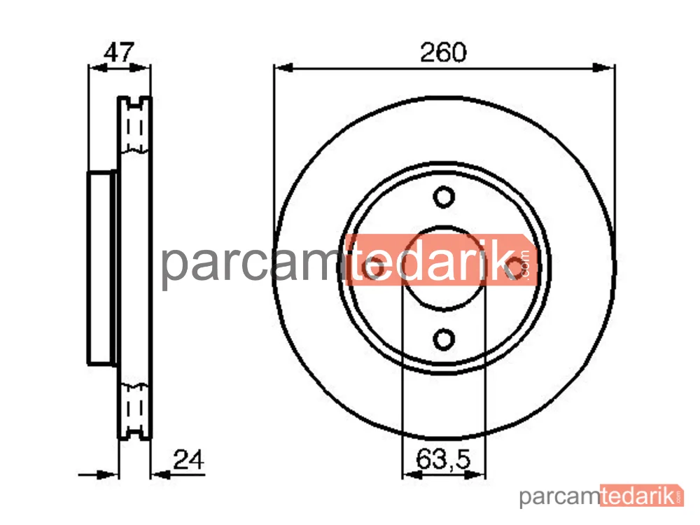 BOSCH 0986478170 | Fren Diski (Ön, 260 mm) — Ford Mondeo I, Ford Scorpio II, Ford Mondeo II