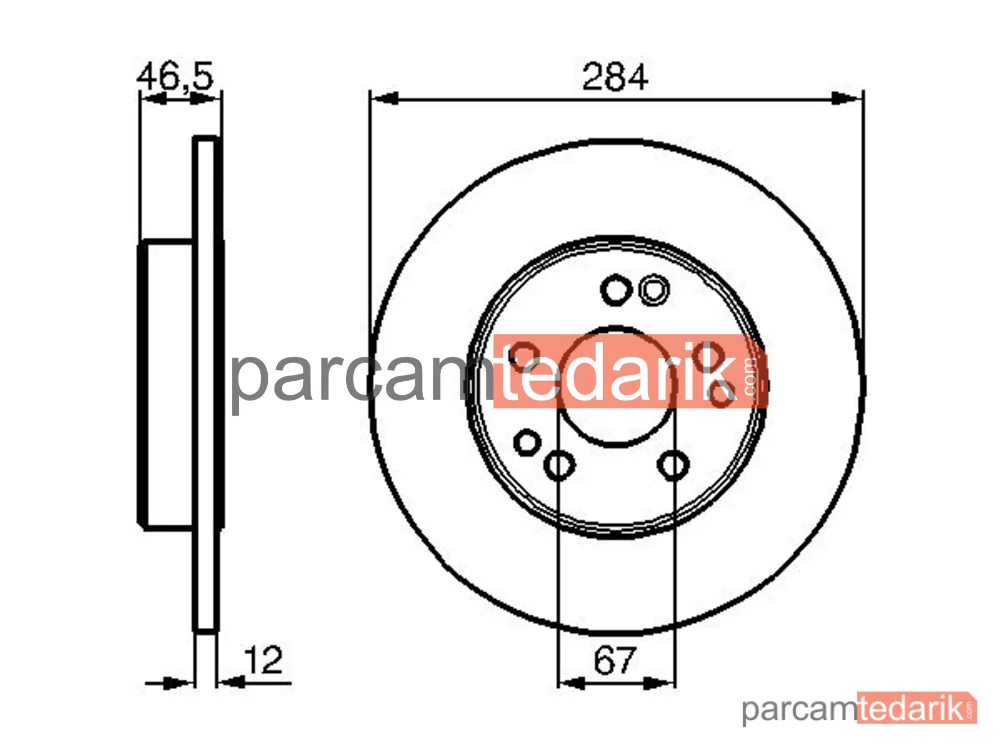 BOSCH 0986478187 | Fren Diski (Ön, 284 mm) — Mercedes-Benz 124, Mercedes-Benz 124 T-Model, Mercedes-Benz 124 Coupe