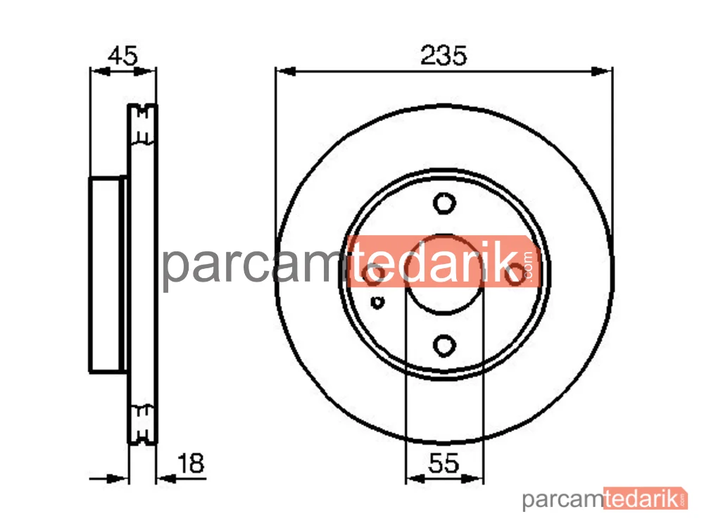 BOSCH 0986478241 | Fren Diski (Ön, 235 mm) — Mazda 323 C IV, Mazda 323 S IV, Mazda 323 F IV