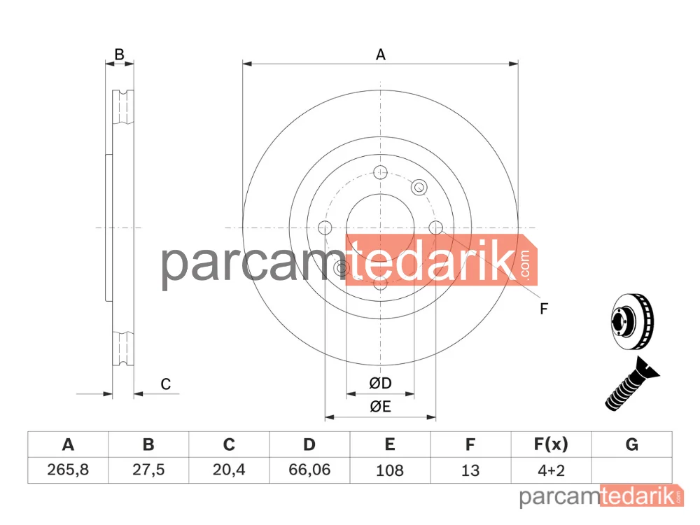 BOSCH 0986479B27 | Fren Diski