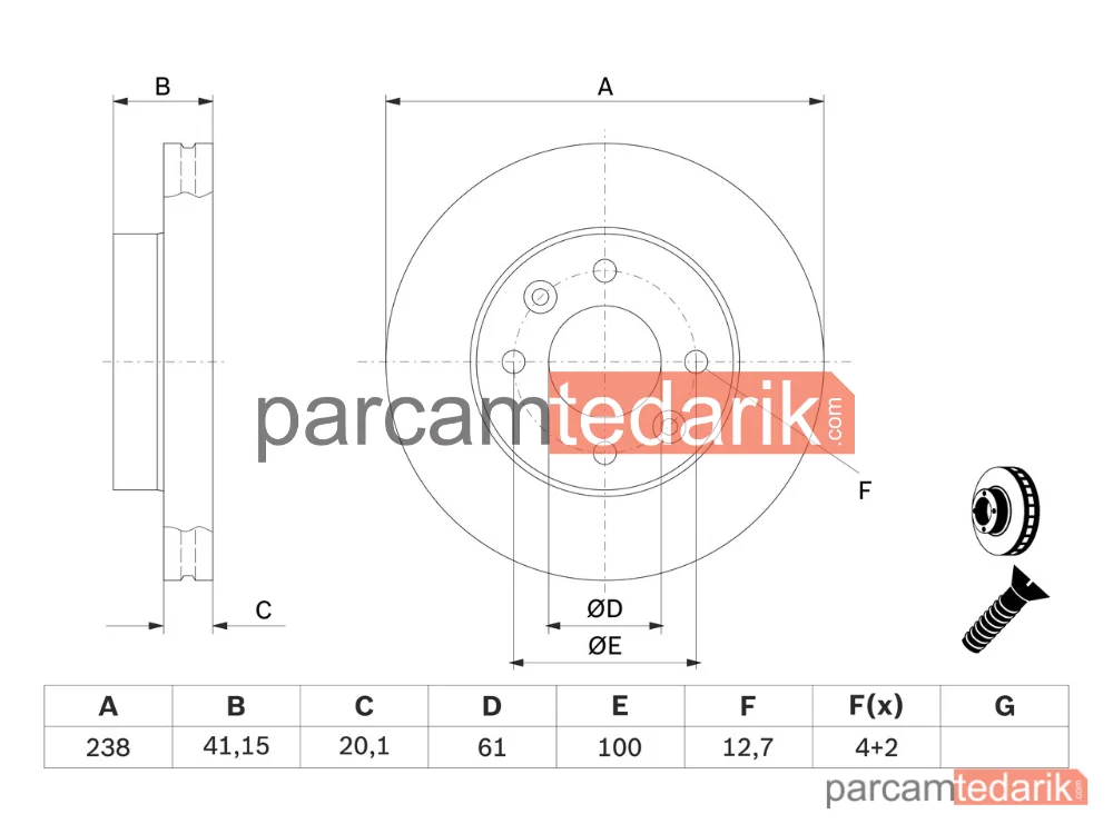 BOSCH 0986478276 | Fren Diski — Renault Kangoo Express, Renault Kangoo, Renault Clio I