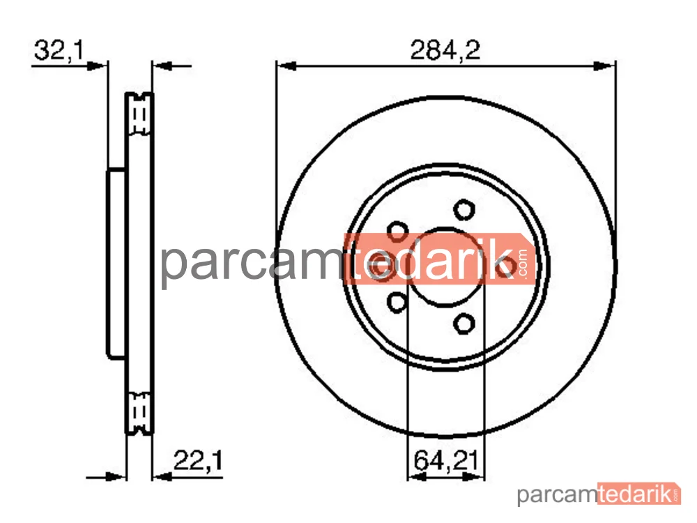 BOSCH 0986478314 | Fren Diski (Ön, 284.2 mm) — Rover 75, MG ZT, MG Zt- T