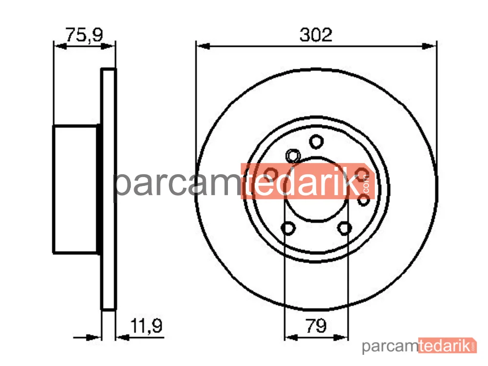 BOSCH 0986478319 | Fren Diski (Ön, 302 mm) — BMW 5, BMW 5 Touring