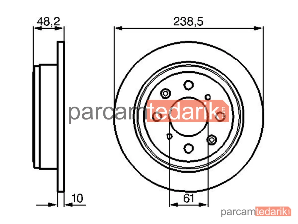 BOSCH 0986478350 | Fren Diski (Arka) — Rover 200 II, Rover 400 II, Honda Civic IV