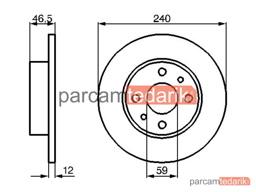 BOSCH 0986478353 | Fren Diski (240 mm) — Fiat Uno, Fiat Fiorino, Fiat Fiorino Pick up