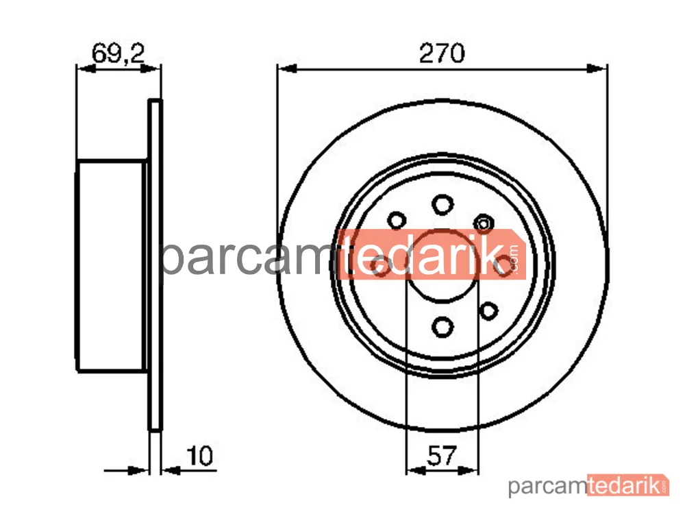 BOSCH 0986478420 | Fren Diski (Arka, 269.7 mm) — Opel Vectra B