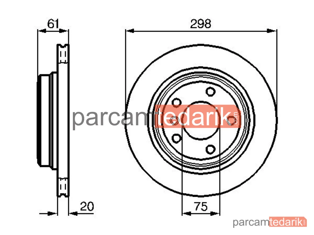 BOSCH 0986478426 | Fren Diski (Arka, 297.8 mm) — BMW 5, BMW 5 Touring