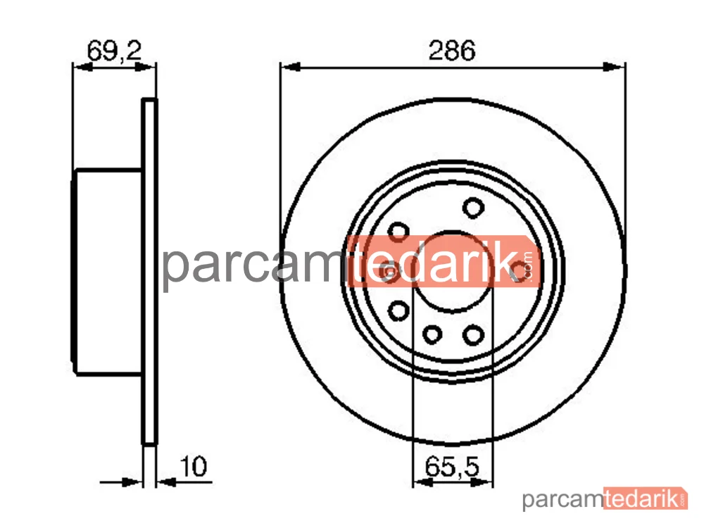 BOSCH 0986478436 | Fren Diski (Arka, 285.8 mm) — Opel Vectra B, Saab 9-3, Saab 9-3 Cabriolet