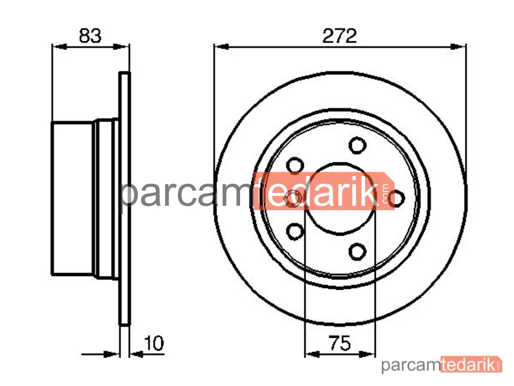 BOSCH 0986478439 | Fren Diski (Arka, 271.8 mm) — BMW Z3 Roadster, BMW Z3 Coupe