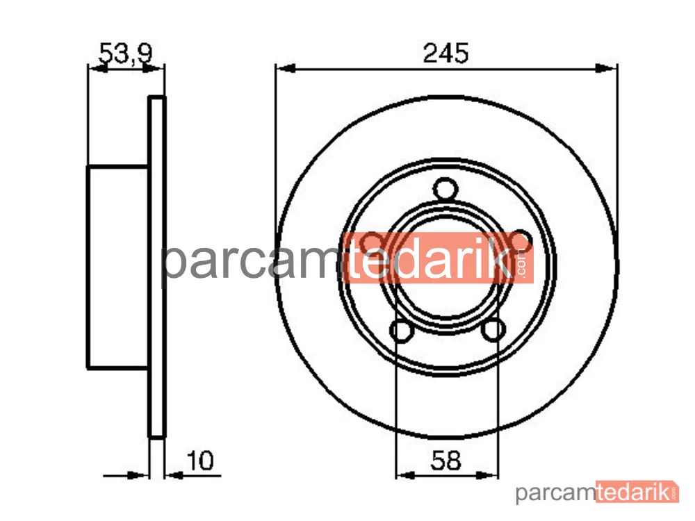 0986478461 | Fren Diski (Arka, 245 mm) — Audi A6 C5