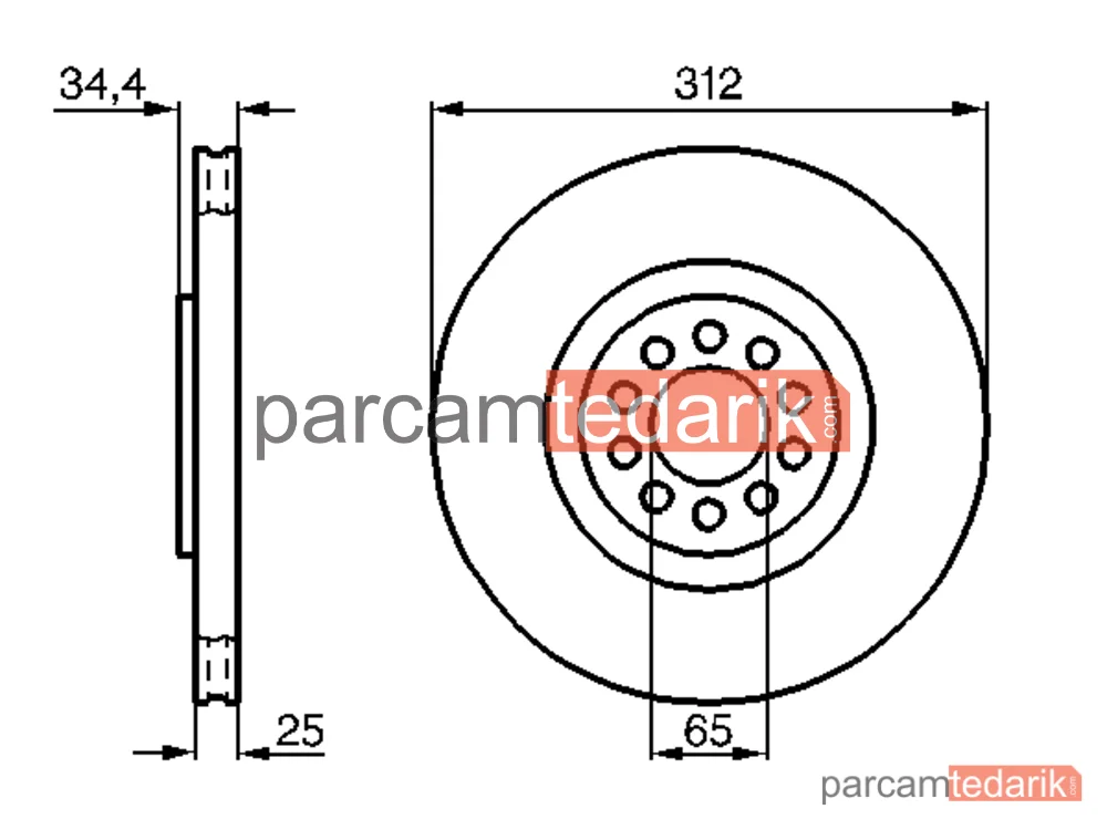 BOSCH 0986478467 | Fren Diski (Ön, 312 mm) — VW Bora I, VW Bora Variant, Seat Leon
