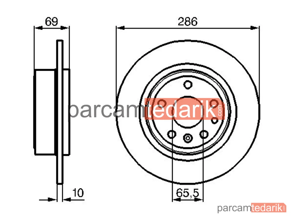 BOSCH 0986478478 | Fren Diski (Arka, 285.8 mm) — Saab 9-5