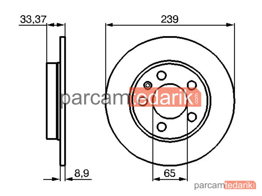 BOSCH 0986478481 | Fren Diski (Arka, 239 mm) — VW Bora I, VW Bora Variant, VW Golf IV