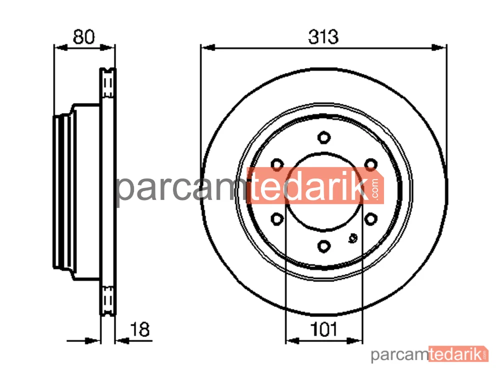 BOSCH 0986478496 | Fren Diski (Ön, 313 mm) — Opel Frontera B, Opel Frontera A, Opel Frontera A Sport