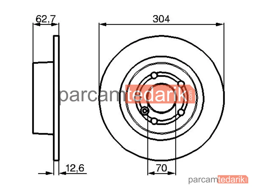 BOSCH 0986478497 | Fren Diski (Arka, 304.5 mm) — Land Rover Range Rover II, Land Rover Range Rover III
