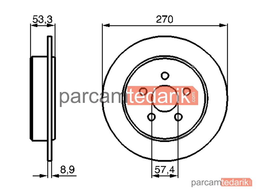 BOSCH 0986478514 | Fren Diski (Arka, 269.8 mm) — Chrysler Neon, Chrysler Cirrus, Chrysler PT Cruiser