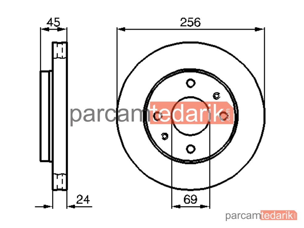 BOSCH 0986478531 | Fren Diski (Ön, 256 mm) — Mitsubishi Galant VI, Mitsubishi Carisma, Mitsubishi Galant VII
