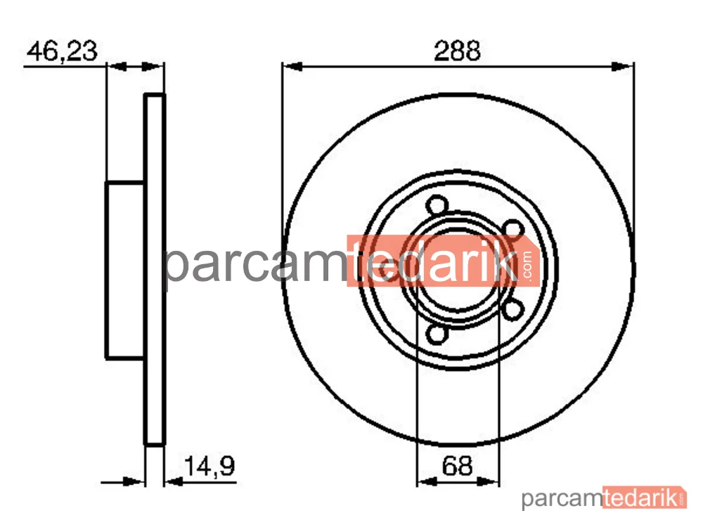 BOSCH 0986478545 | Fren Diski (Ön, 288 mm) — Audi A6 C4, Audi 100 C4, Audi A4 B5