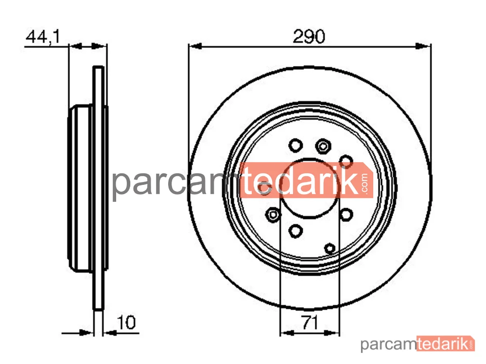 BOSCH 0986478556 | Fren Diski (Ön, 290 mm) — Peugeot 605