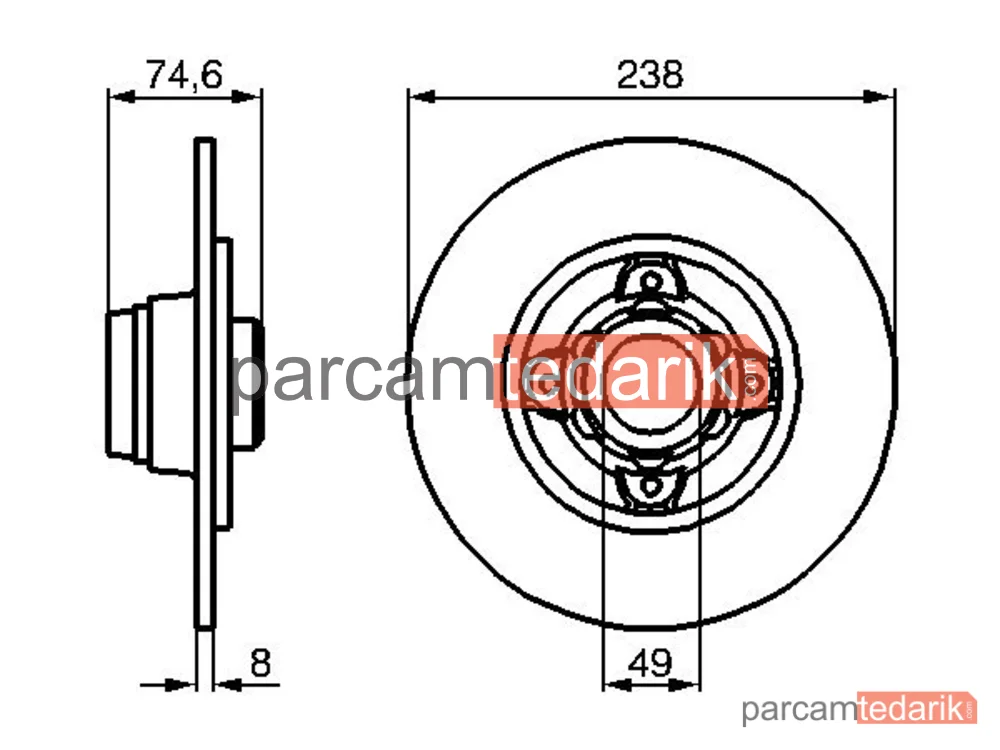 Fren Diski (Arka, 238 mm) — Renault 19 II Chamade, Renault 19 II, Renault 19 I Chamade - 0986478557