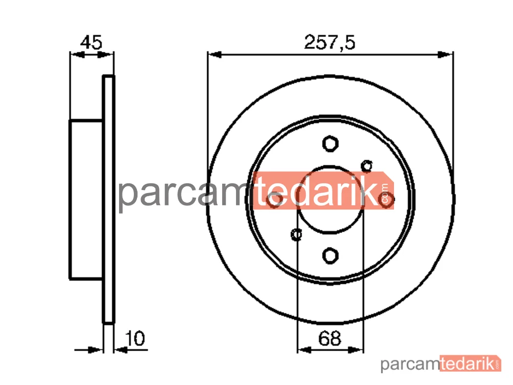 BOSCH 0986478564 | Fren Diski (Arka) — Nissan Primera, Nissan Almera II, Nissan Primera Traveller