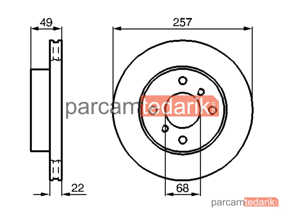 BOSCH 0986478567 | Fren Diski (Ön, 257 mm) — Nissan Primera, Nissan Primera Traveller, Nissan Almera II