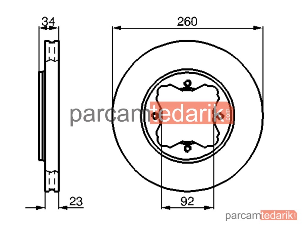 BOSCH 0986478568 | Fren Diski (Ön, 260 mm) — Honda Accord V, Rover 600 I, Honda Accord IV